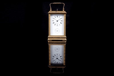 Lot 451 - French repeating alarm carriage clock retailed by Vrard & Co, made for the Chinese market