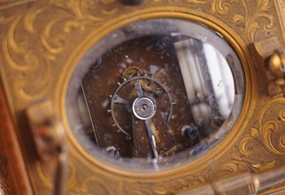 Lot 451 - French repeating alarm carriage clock retailed by Vrard & Co, made for the Chinese market