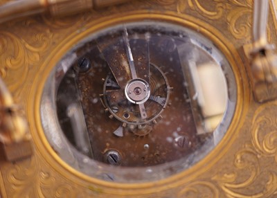 Lot 451 - French repeating alarm carriage clock retailed by Vrard & Co, made for the Chinese market