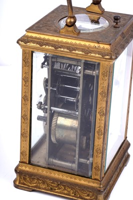 Lot 451 - French repeating alarm carriage clock retailed by Vrard & Co, made for the Chinese market