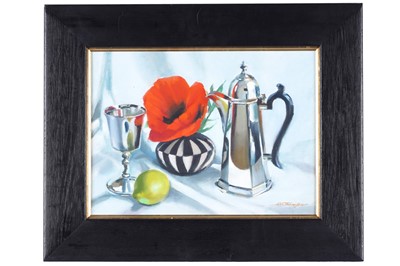 Lot 139 - Alistair W. Thomson - Coffee Pot and Poppy | oil