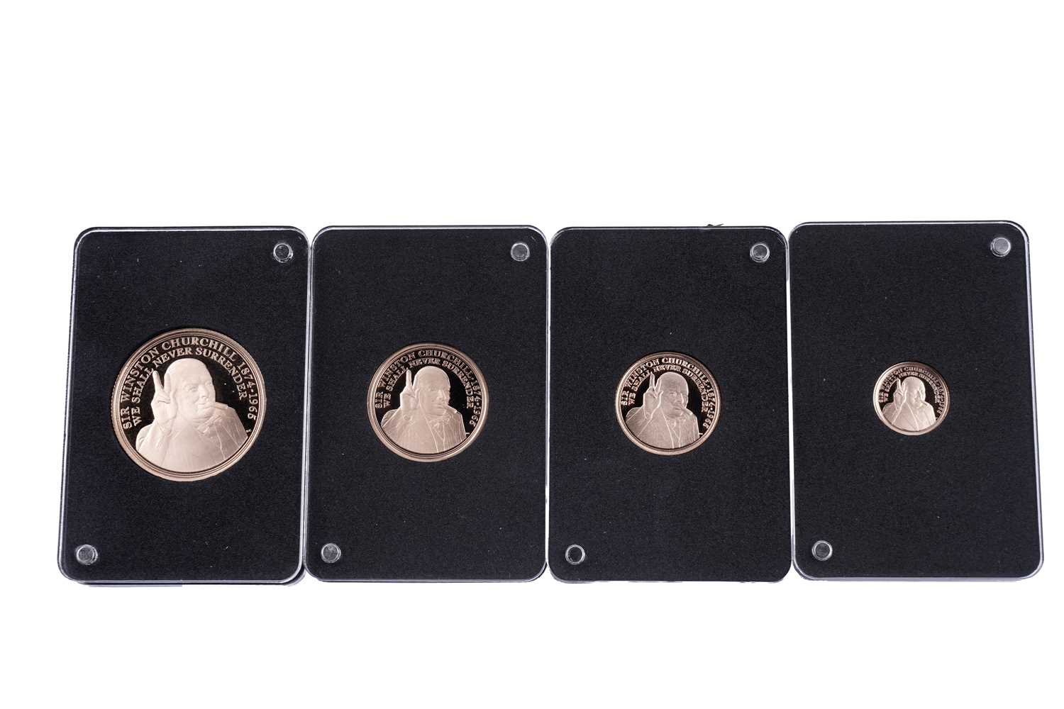 Lot 178 - Royal Mint Queen Elizabeth II gold Sir Winston Churchill sovereign four coin set
