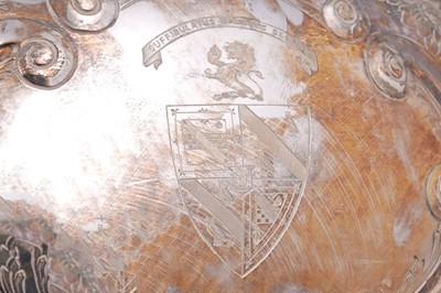 Lot 99 - An Edwardian large silver presentation cup on a domed base