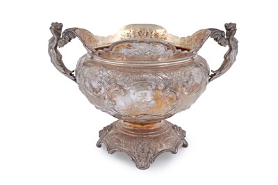 Lot 99 - An Edwardian large silver presentation cup on a domed base