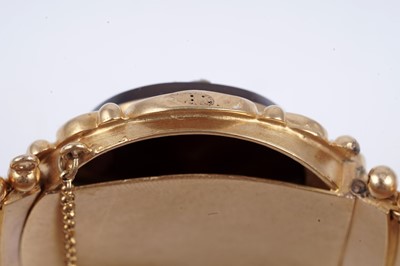 Lot 526 - A fine Victorian hardstone cameo and gold cuff bracelet