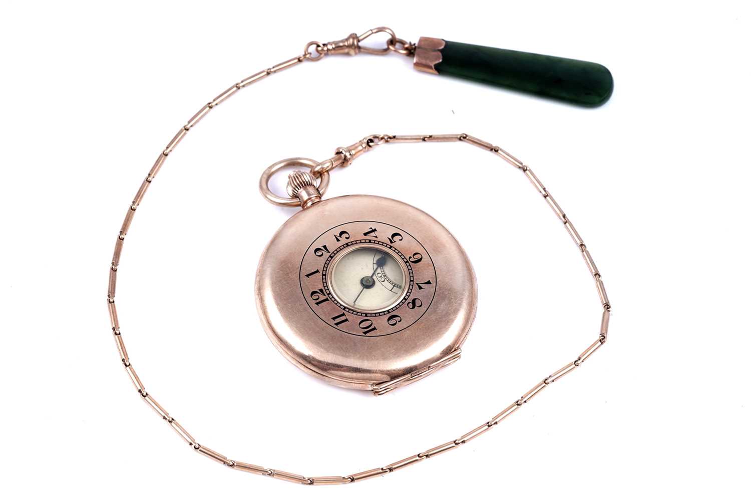 Lot 436 - Zenith for Reid & Sons: a 9ct yellow gold cased half-hunter pocket watch
