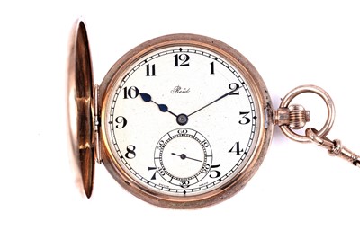 Lot 436 - Zenith for Reid & Sons: a 9ct yellow gold cased half-hunter pocket watch
