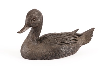Lot 178 - A Pewter cast decoy duck