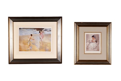 Lot 132 - After William Russell Flint - Cecilia Reading; and Beach Game | prints
