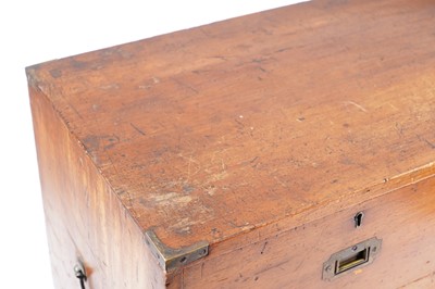 Lot 604 - A 19th Century brass bound campaign chest of drawers