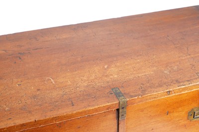 Lot 604 - A 19th Century brass bound campaign chest of drawers