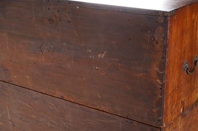 Lot 604 - A 19th Century brass bound campaign chest of drawers