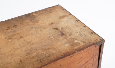 Lot 604 - A 19th Century brass bound campaign chest of drawers