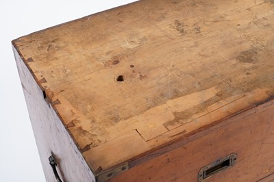 Lot 604 - A 19th Century brass bound campaign chest of drawers