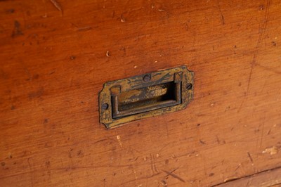 Lot 604 - A 19th Century brass bound campaign chest of drawers
