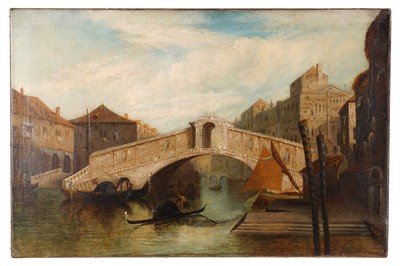 Lot 23 - After James Salt - The Rialto Bridge, Venice | oil