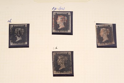 Lot 424 - Four Queen Victoria 1d blacks 1840