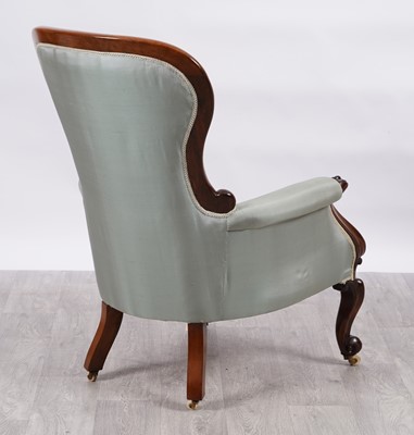 Lot 28 - A Victorian walnut framed armchair