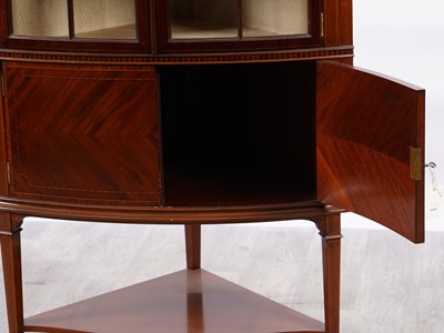 Lot 22 - An Edwardian inlaid mahogany corner cabinet