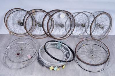 Lot 317 - A selection of bicycle wheels and wheel-rims