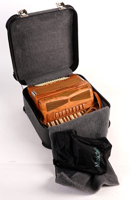 Lot 4 - A Bugari Folk Olive 96 bass accordion