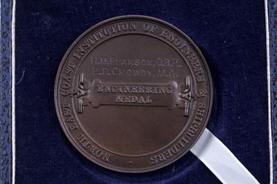 Lot 294 - A North East Coast Institution of Engineering & Shipbuilders gold Engineering Medal