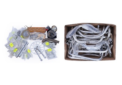 Lot 314 - Vintage bicycle components by Rudge; and bicycle handlebars