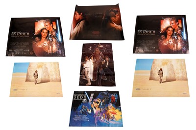 Lot 344 - A Star Wars Return of the Jedi 1983 British Quad film poster; and six others