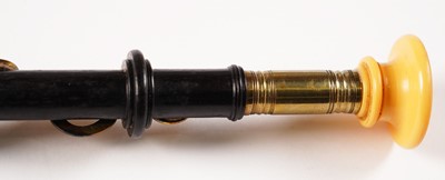 Lot 40 - David Burleigh Northumbrian pipes; and a set of mahogany and leather bellows