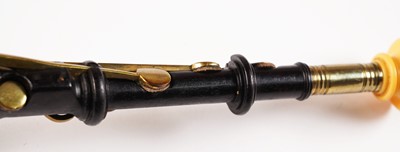 Lot 40 - David Burleigh Northumbrian pipes; and a set of mahogany and leather bellows