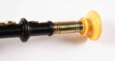 Lot 40 - David Burleigh Northumbrian pipes; and a set of mahogany and leather bellows
