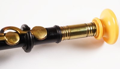 Lot 40 - David Burleigh Northumbrian pipes; and a set of mahogany and leather bellows