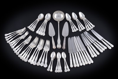Lot 219 - A collected part service of Kings pattern flatware and cutlery; and an antique Scottish soup ladle