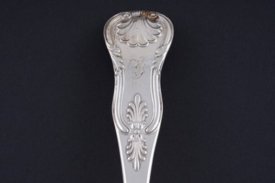 Lot 219 - A collected part service of Kings pattern flatware and cutlery; and an antique Scottish soup ladle