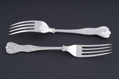 Lot 219 - A collected part service of Kings pattern flatware and cutlery; and an antique Scottish soup ladle