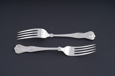 Lot 219 - A collected part service of Kings pattern flatware and cutlery; and an antique Scottish soup ladle