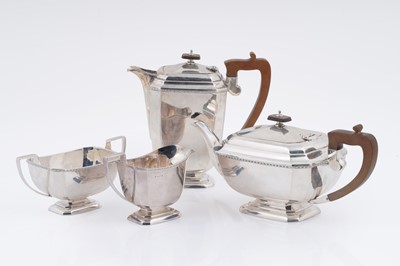 Lot 20 - An Edward VIII/George V silver four-piece tea service