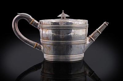 Lot 107 - A George III silver teapot; and an early Victorian silver teapot