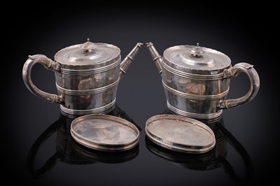 Lot 107 - A George III silver teapot; and an early Victorian silver teapot