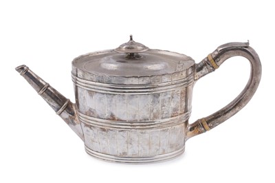 Lot 107 - A George III silver teapot; and an early Victorian silver teapot