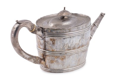 Lot 107 - A George III silver teapot; and an early Victorian silver teapot