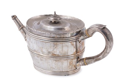 Lot 107 - A George III silver teapot; and an early Victorian silver teapot