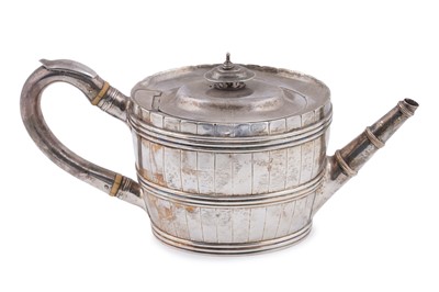 Lot 107 - A George III silver teapot; and an early Victorian silver teapot
