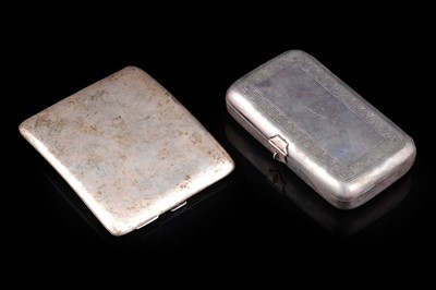 Lot 346 - A Victorian silver cigar or cheroot case; and a plain silver cigarette case