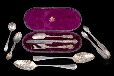 Lot 229 - A Victorian silver medicine spoon; and other items