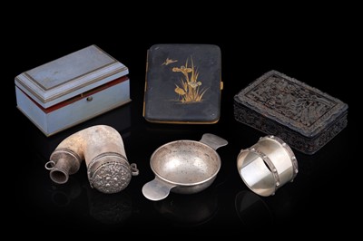 Lot 349 - An Edinburgh Scottish small silver quaich; and other items