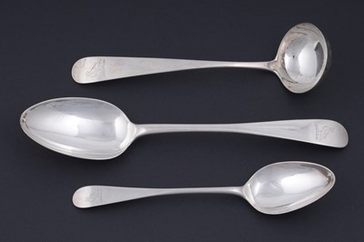 Lot 232 - A George III Scottish silver part service of Old English pattern flatware