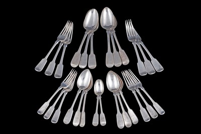 Lot 233 - A part service of William IV silver flatware