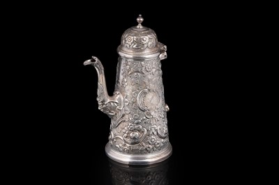 Lot 115 - A Queen Anne silver coffee pot