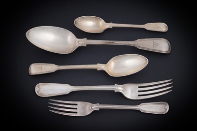 Lot 239 - A Victorian silver part service of Fiddle and Thread pattern flatware